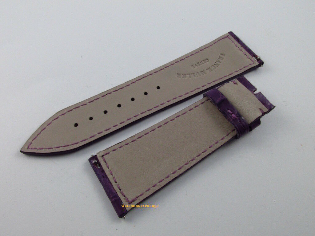 New Franck Muller Long Island 23mm Purple Alligator Strap OEM Bag
