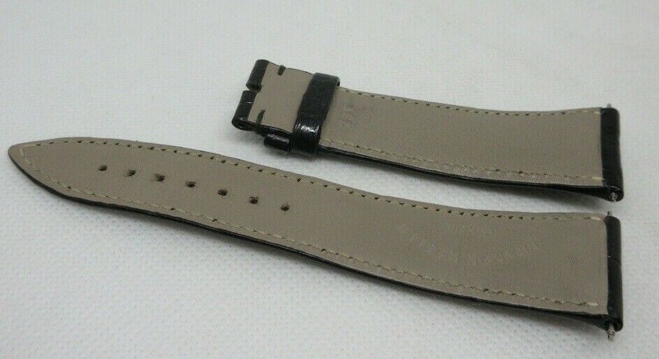 Franck Muller 22mm Black Alligator Strap OEM Genuine Grey Stitch