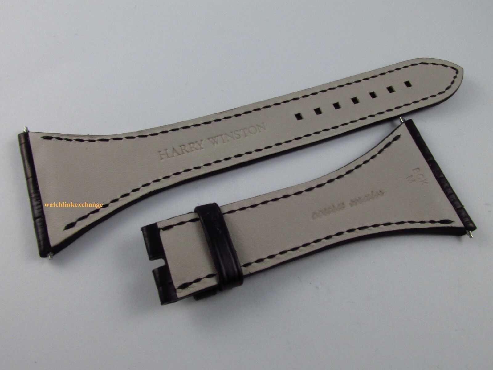 New Harry Winston 35mm Black Alligator Strap for Avenue Squared Collection OEM