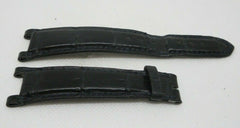 Franck Muller 20mm Black Alligator Strap Double Mystery OEM Genuine Blue Stitch
