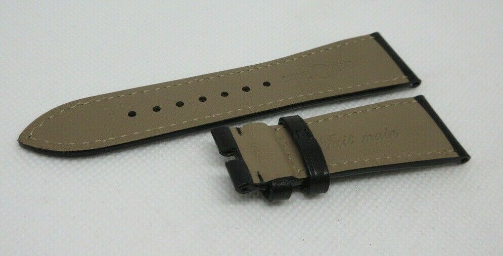 New Bell & Ross 22mm Black Leather Strap OEM Genuine Glossy