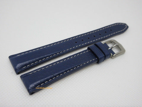 New Tag Heuer 15mm Blue Leather Strap Steel Buckle