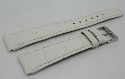 Baume Mercier 16mm White Alligator Strap Genuine OEM Stainless Steel Tang Buckle