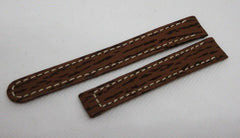 New Ebel 13mm Brown Sharkskin Leather Strap OEM Bag