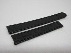 New Ebel 13mm Black Sharkskin Leather Strap OEM