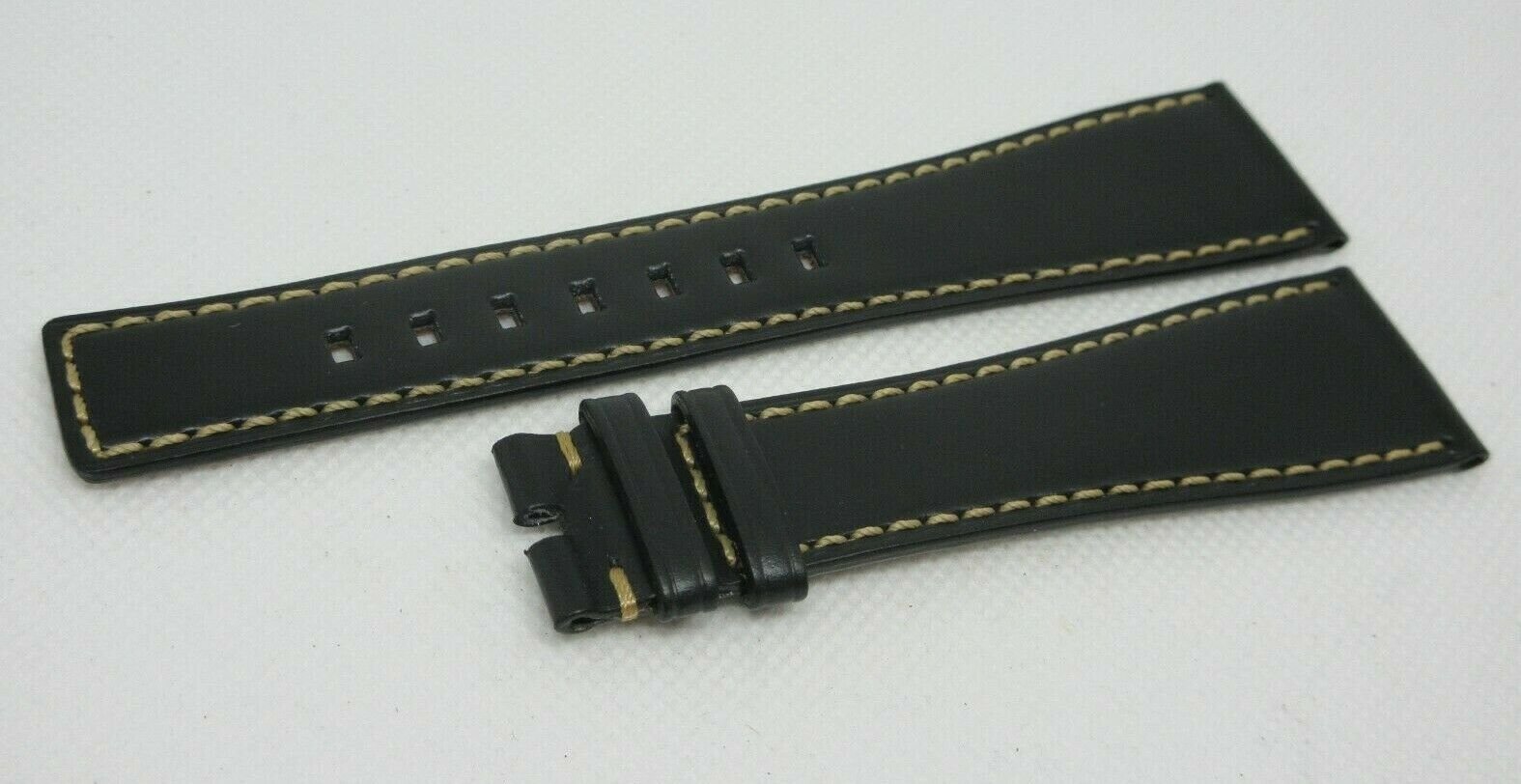 New Bell & Ross Black Leather Strap 24mm OEM Genuine BR S XL Size
