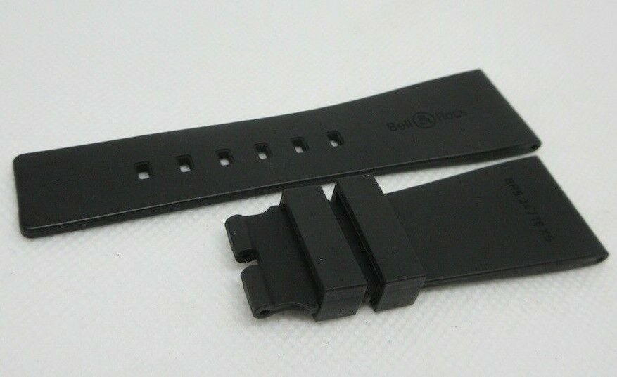 New Bell & Ross 24mm Black Rubber Strap OEM Genuine XS Short Size