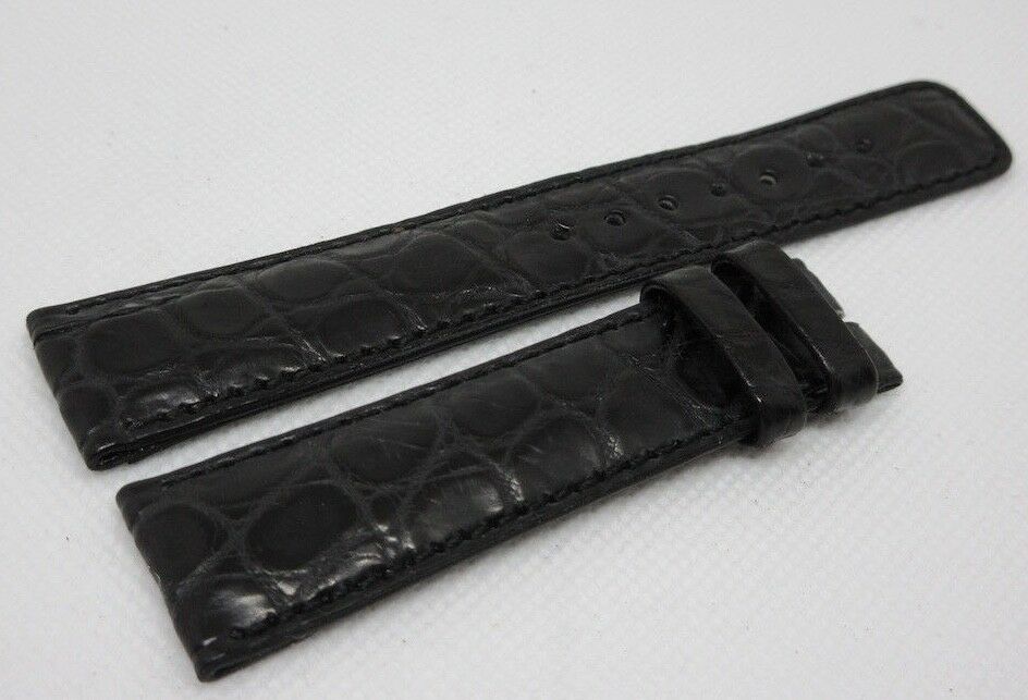 New Dubey Schaldenbrand 20mm Black Alligator Strap