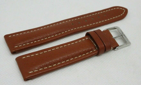 New Breiting 18mm Brown Leather Strap OEM Genuine Stainless Steel Buckle