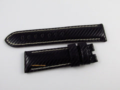 New Panerai 22mm Black Riva Rivetta Leather Strap OEM