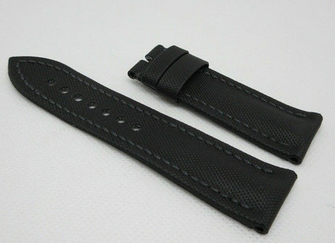 New Blancpain Black Sailcloth Leather Strap 23mm OEM Genuine