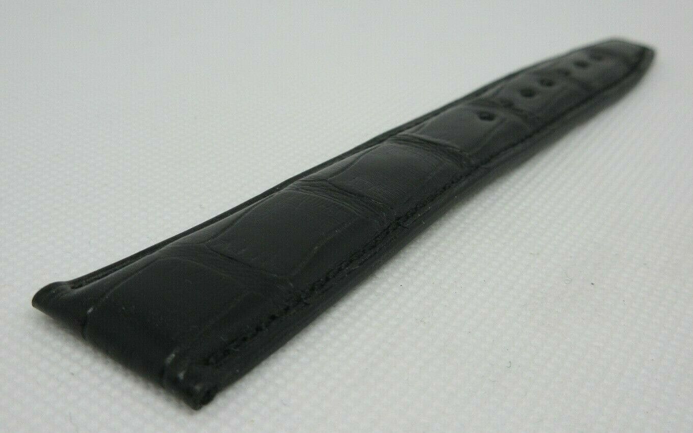 New IWC 22mm Black Alligator Strap OEM Genuine 1 Piece