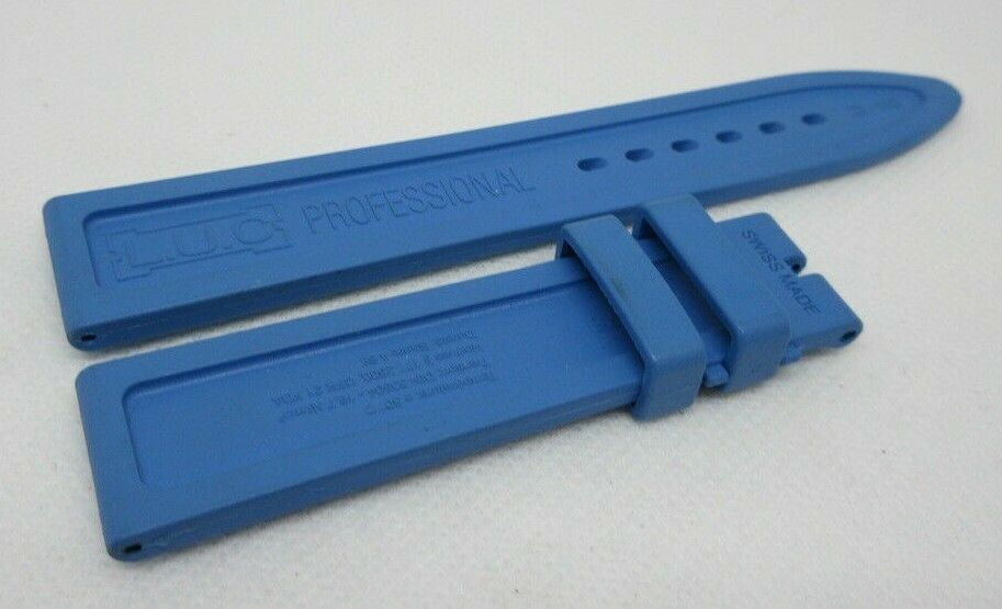 New Chopard LUC Pro One 20mm Blue Rubber Strap OEM Genuine
