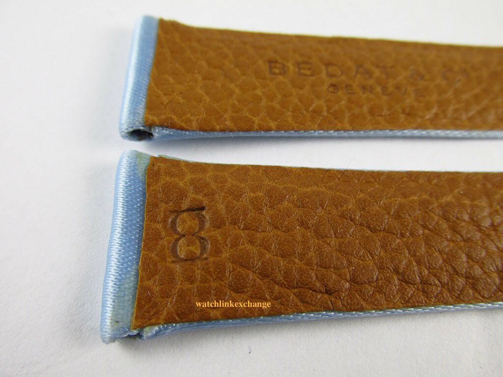 New Bedat & Co. 19mm Blue Silk Leather Strap OEM Short Size