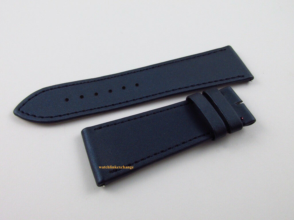 New Parmigiani 22mm Blue Silk Leather Strap OEM Short Size