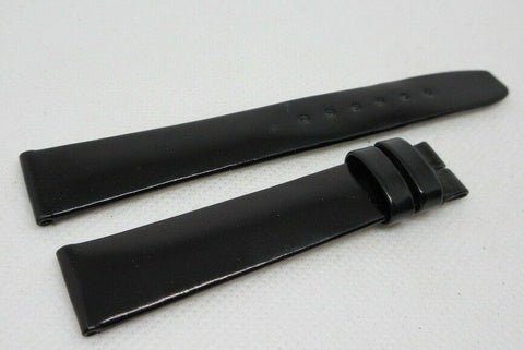 Baume Mercier 16mm Black Glossy Leather Strap OEM Genuine