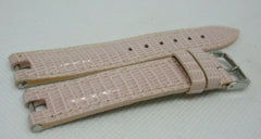 New Baume Mercier 14mm Pink Lizard Strap Stainless Steel Buckle OEM Leather