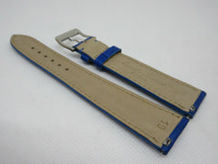 Camille Fournet 19mm Blue Alligator Strap Stainless Steel Buckle