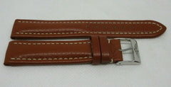 New Breiting 18mm Brown Leather Strap OEM Genuine Stainless Steel Buckle