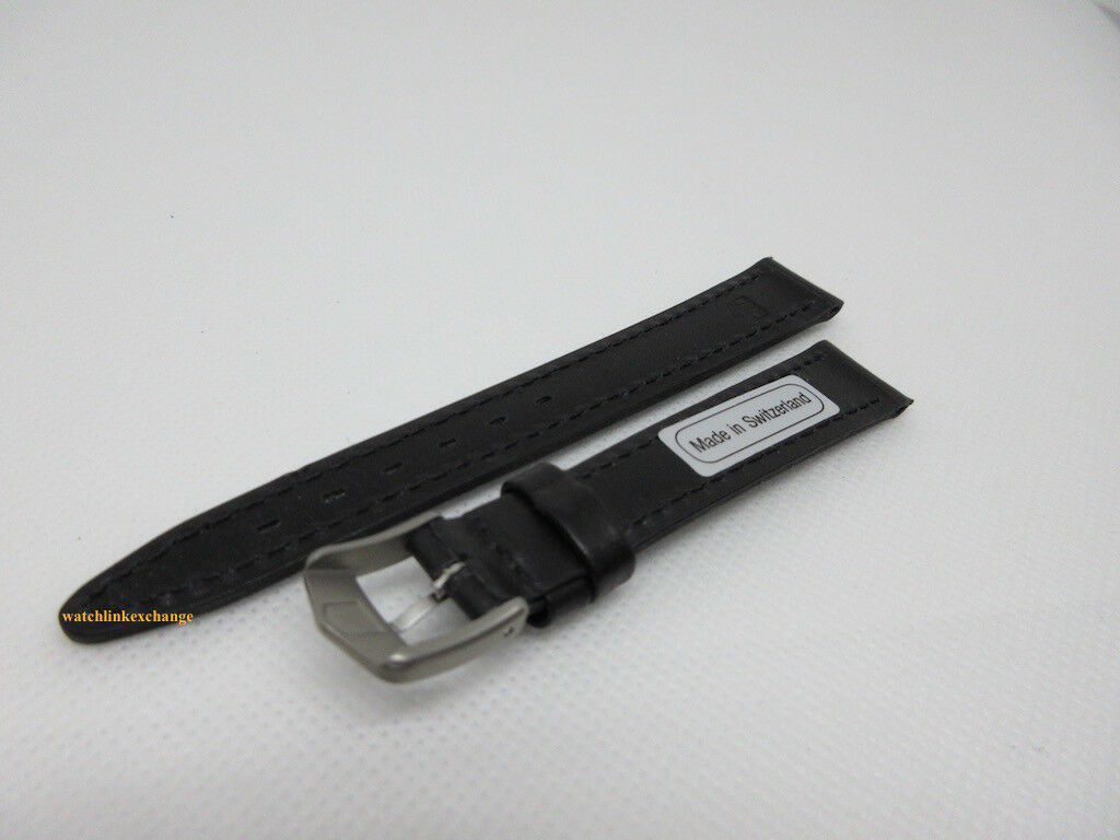 New Tag Heuer 14mm Black Leather Strap Steel Buckle