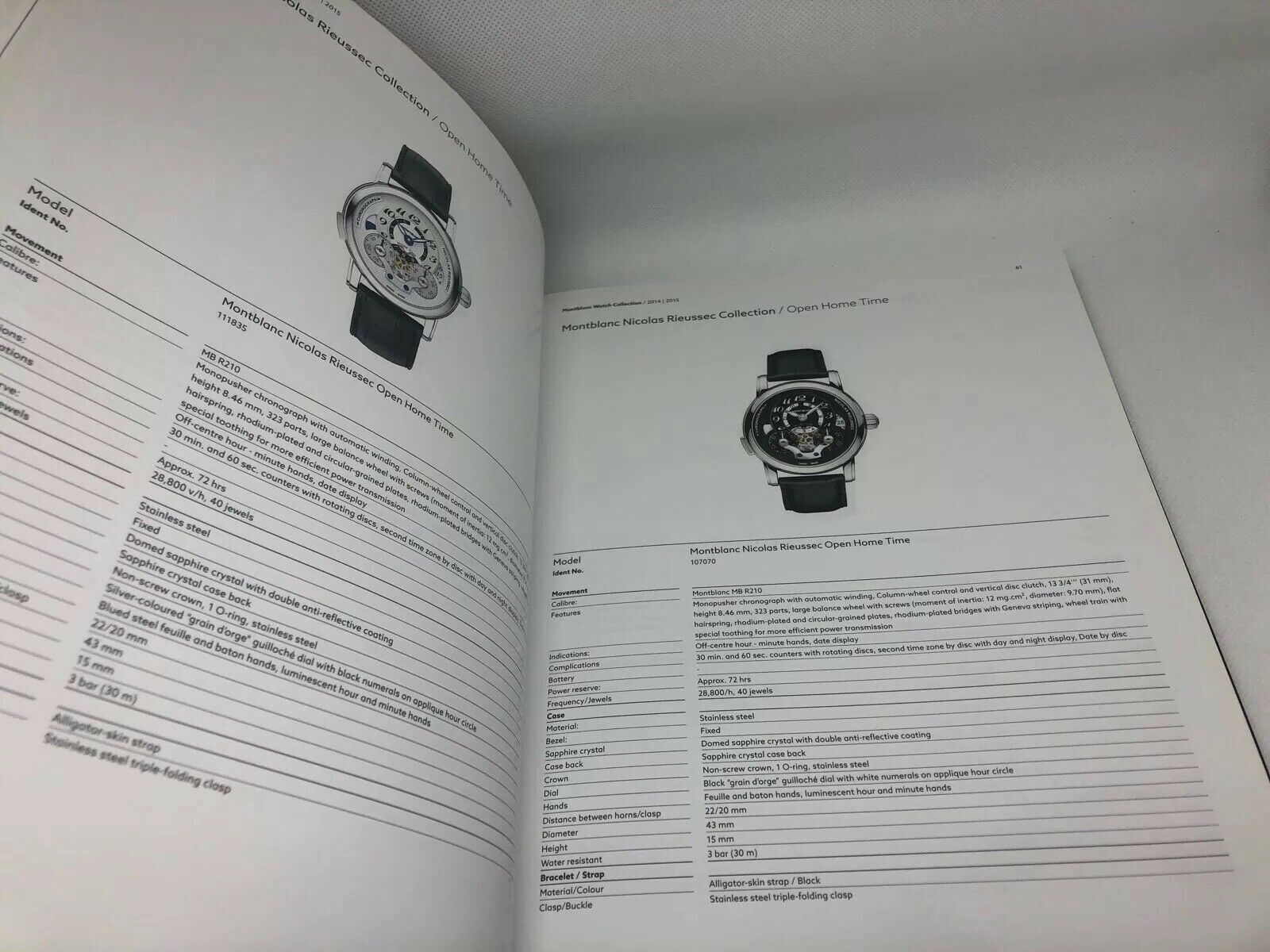 Montblanc Watch Manual Guide Hardcover Book 2014 2015