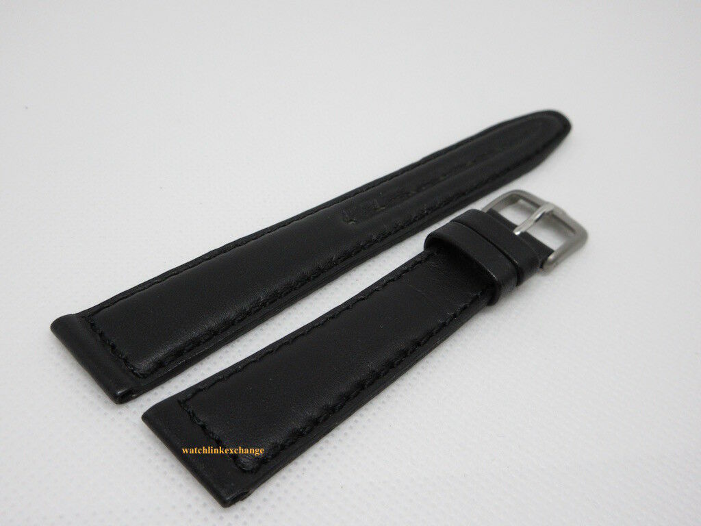 New Tag Heuer 17mm Black Leather Strap Steel Buckle