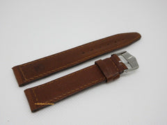 New Tag Heuer 17mm Brown Leather Strap Steel Buckle