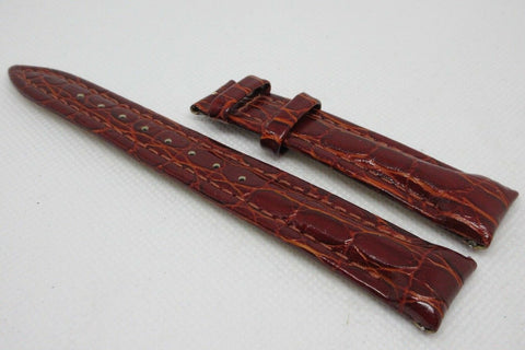 New Jacob & Co. 18mm Orange Red Alligator Strap Glossy OEM