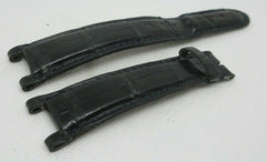 Franck Muller 20mm Black Alligator Strap Double Mystery OEM Genuine Blue Stitch