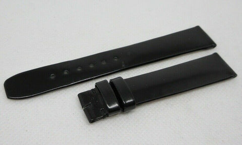 Baume Mercier 16mm Black Glossy Leather Strap OEM Genuine