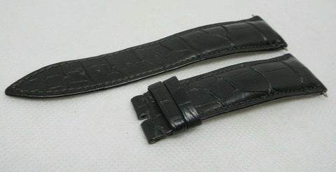 Franck Muller 22mm Black Alligator Strap OEM Genuine Grey Stitch