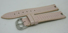 New Baume Mercier 14mm Pink Lizard Strap Stainless Steel Buckle OEM Leather