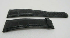 A. Lange & Sohne 20mm Black Alligator Strap OEM Genuine Blue Stitch