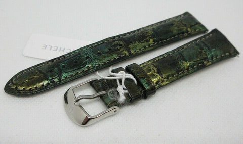 New Michele 16mm Green Alligator Stainless Steel Buckle OEM