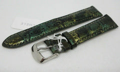 New Michele 16mm Green Alligator Stainless Steel Buckle OEM
