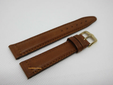 New Tag Heuer 15mm Brown Leather Strap Buckle Dual Stitch