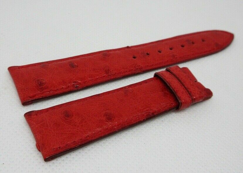 New Blancpain Red Ostrich Leather Strap 19mm OEM Genuine