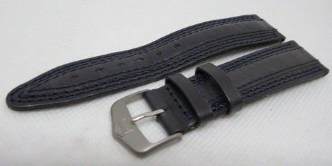 Tag Heuer 20mm Grey Leather Strap Blue Stitch Stainless Steel Buckle