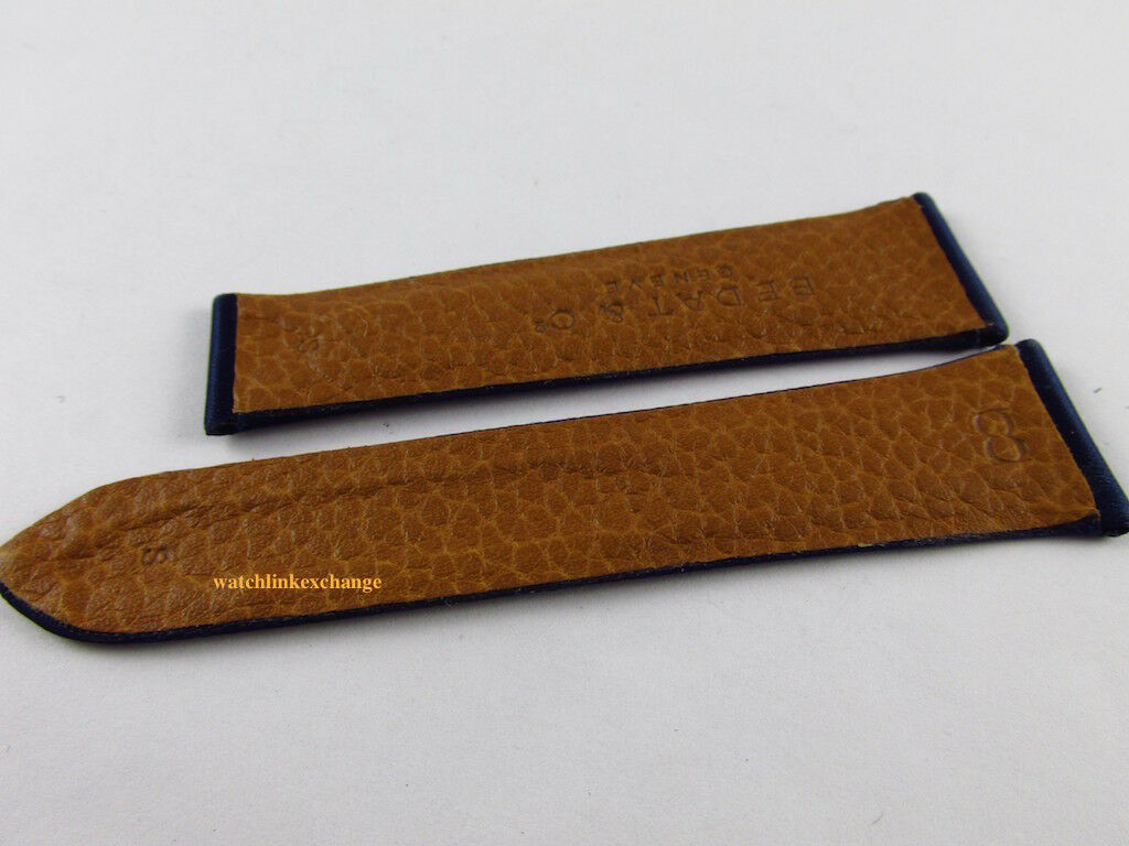 New Bedat & Co. 19mm Navy Blue Silk Leather Strap OEM Short Size