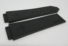 New Hublot 22mm Black Gummy Alligator Strap Glossy OEM Genuine