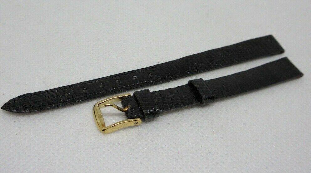 Omega 9mm Black Snakeskin Strap OEM Genuine Vintage Tang Buckle