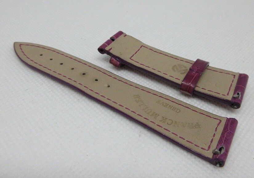 New Franck Muller 18mm Pink Alligator Strap OEM Purple Stitch