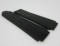 New Hublot 22mm Black Gummy Alligator Strap Glossy OEM Genuine