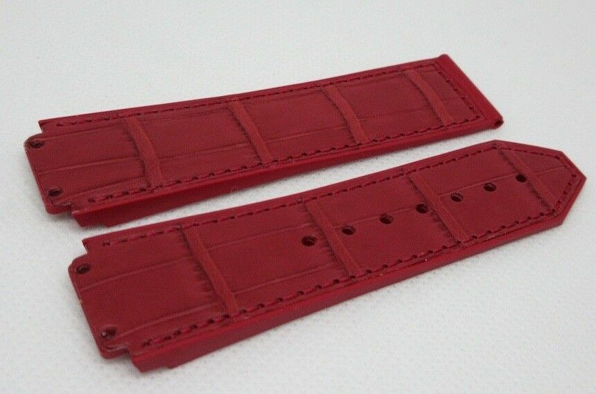 New Hublot 22mm Red Gummy Alligator Strap for Big Bang 41mm OEM Genuine