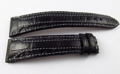 Glashutte 20mm Black Alligator Strap White Stitch OEM Genuine Sport Evolution