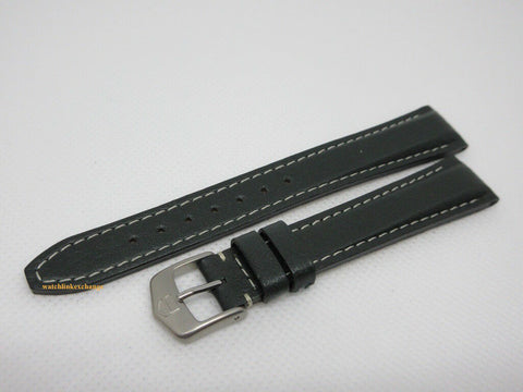 New Tag Heuer 15mm Green Leather Strap Steel Buckle