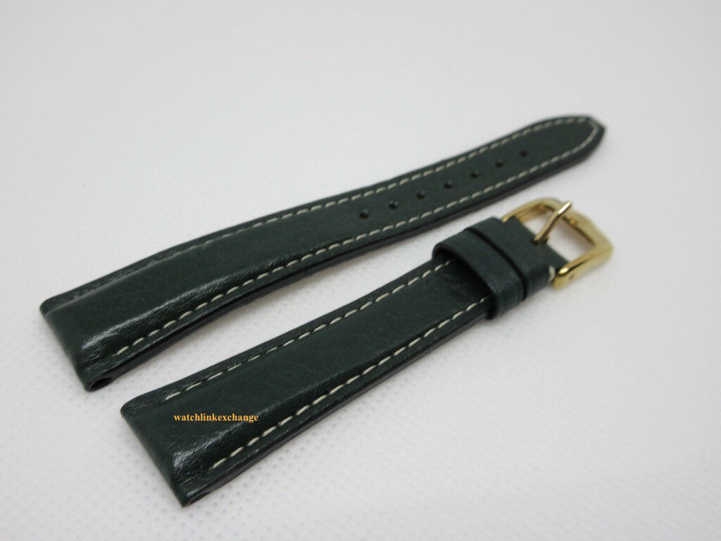 New Tag Heuer 15mm Green Leather Strap Buckle