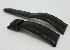 Patek Philippe 19mm Black Alligator Strap OEM Genuine Grey Stitch