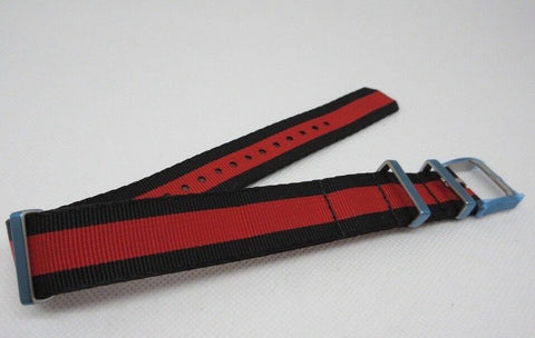New Tag Heuer 20mm Black Red NATO Strap Stainless Steel Tang Buckle OEM