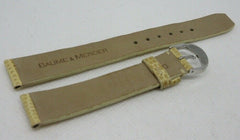 Baume Mercier 16mm Yellow Snakeskin Leather Strap Stainless Steel Buckle OEM